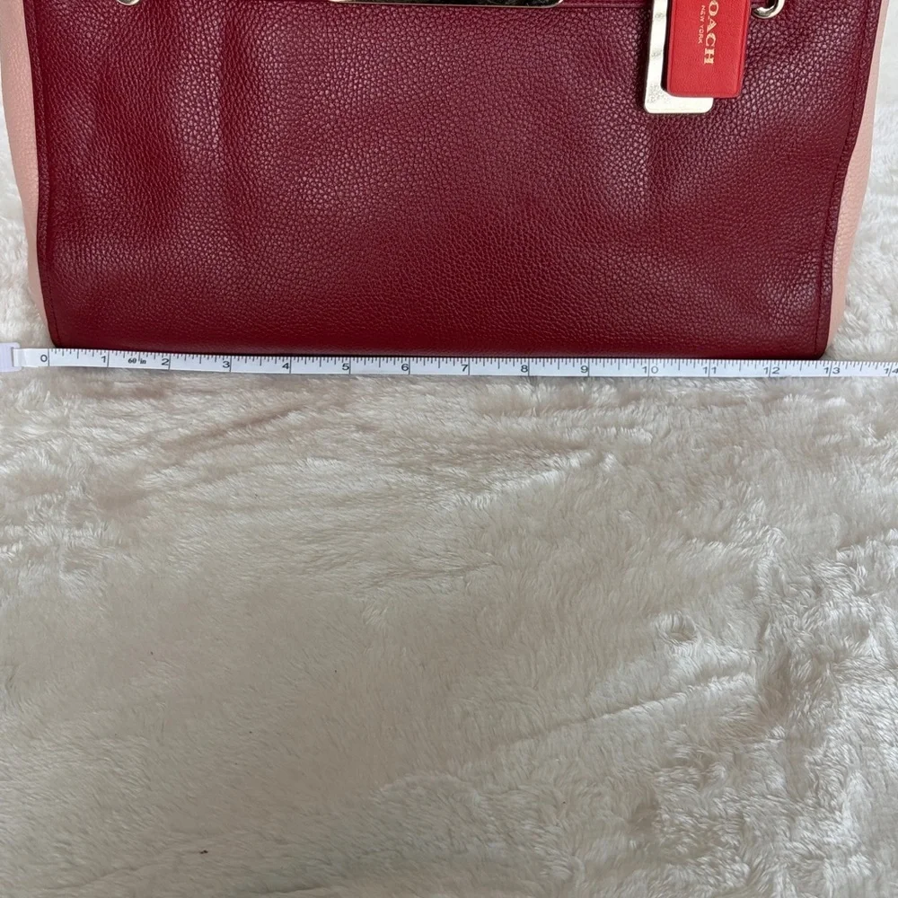 Coach Swagger Carryall Colorblock Pebbled Leather Satchel Bag